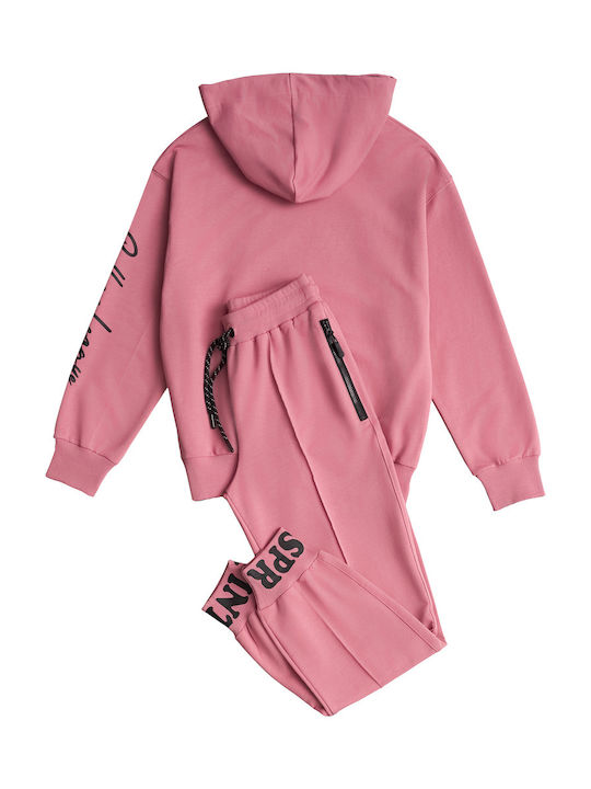 Sprint Kids Sweatpants Set Pink 2pcs