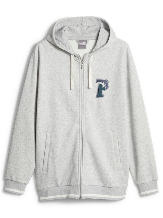 Puma Men's Sweatshirt Jacket with Hood Gray