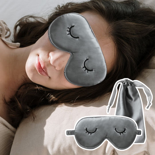ikonka Sleep Mask with Carrying Case Gray