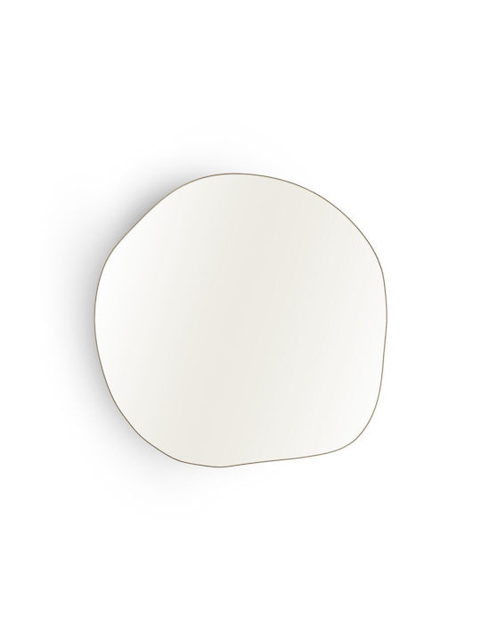 La Redoute Interieurs Wall Mirror Full Length with Yellow Metallic Frame Diameter 100cm 1pcs