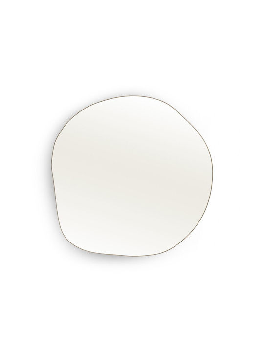 La Redoute Interieurs Wall Mirror Full Length with Yellow Metallic Frame Diameter 100cm 1pcs