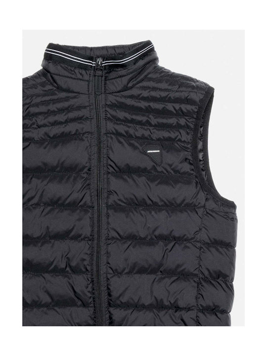 Antony Morato Boys Quilted Coat Black Sleeveless with Lining & Ηood