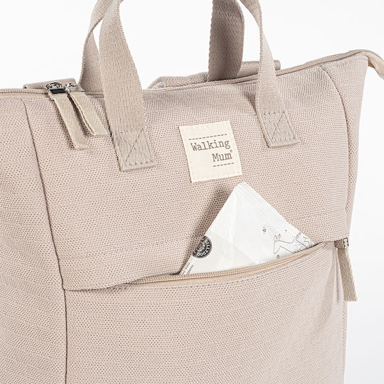 Walking Mum Backpack Diaper Bag Eco Mum Apricot 28x12x37cm