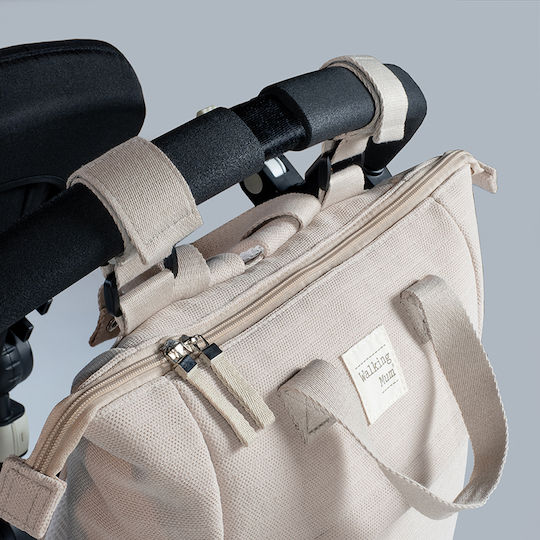 Walking Mum Backpack Diaper Bag Eco Mum Apricot 28x12x37cm