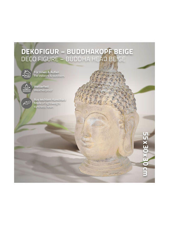 ECD Germany Dekorativer Buddha aus Stein 30x30x55cm 1Stück