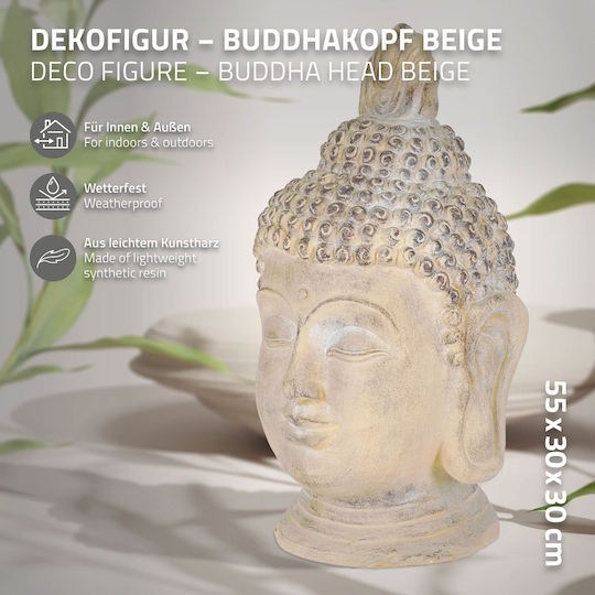 ECD Germany Dekorativer Buddha aus Stein 30x30x55cm 1Stück