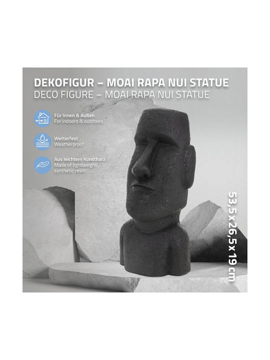 ECD Germany Dekorative Büste aus Stein Moai Rapa Nuil 26.5x19x53.5cm 1Stück