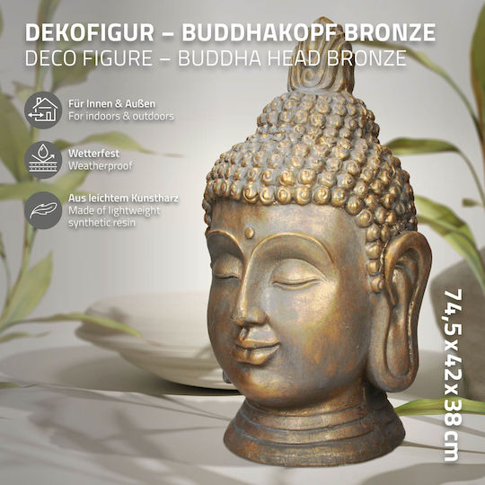ECD Germany Decorative Buddha made of Stone 42x38x74.5cm 1pcs