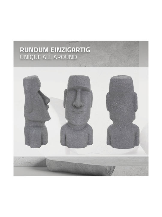 ECD Germany Dekorative Figur aus Stein Moai Rapa Nui Head 26.5x19x53.5cm 1Stück