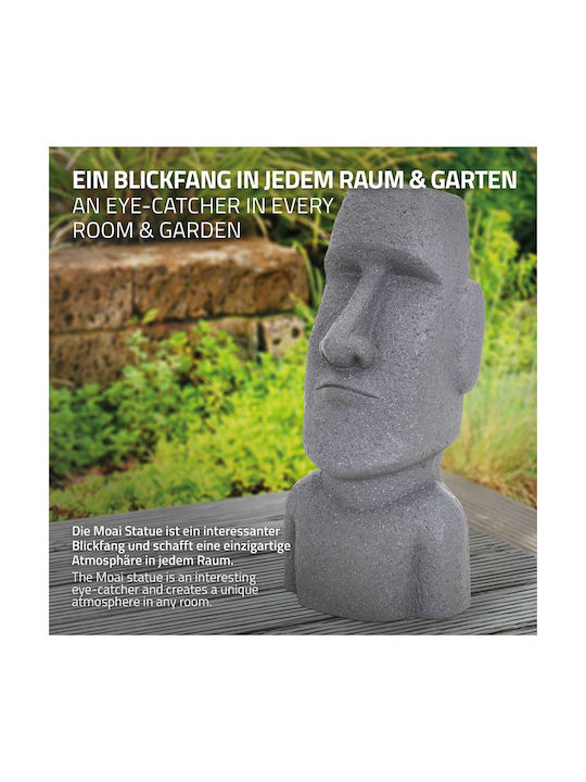 ECD Germany Dekorative Figur aus Stein Moai Rapa Nui Head 26.5x19x53.5cm 1Stück