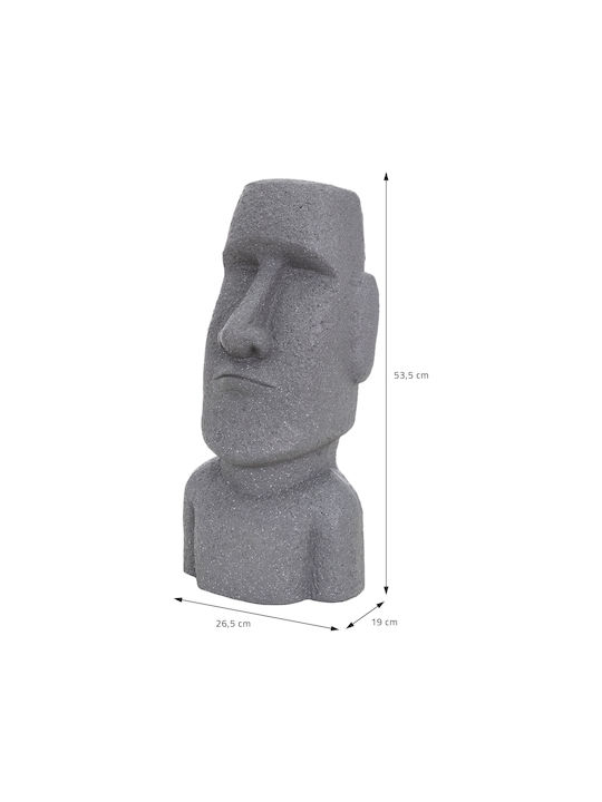 ECD Germany Dekorative Figur aus Stein Moai Rapa Nui Head 26.5x19x53.5cm 1Stück