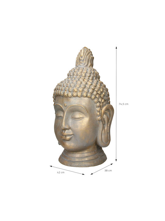 ECD Germany Dekorativer Buddha aus Stein 42x38x74.5cm 1Stück