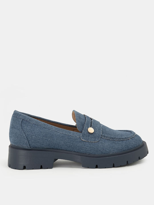 Bozikis Women's Synthetic Leather Moccasins Blue