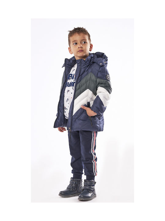 Hashtag Kinderjacke Kurz mit Kapuze Marineblau