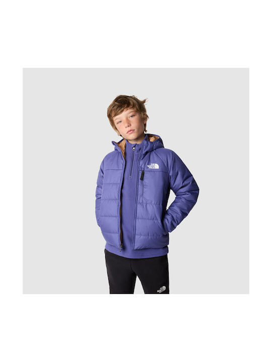 Детско спортно яке Кратък Двустранен с качулка Син Reversible
