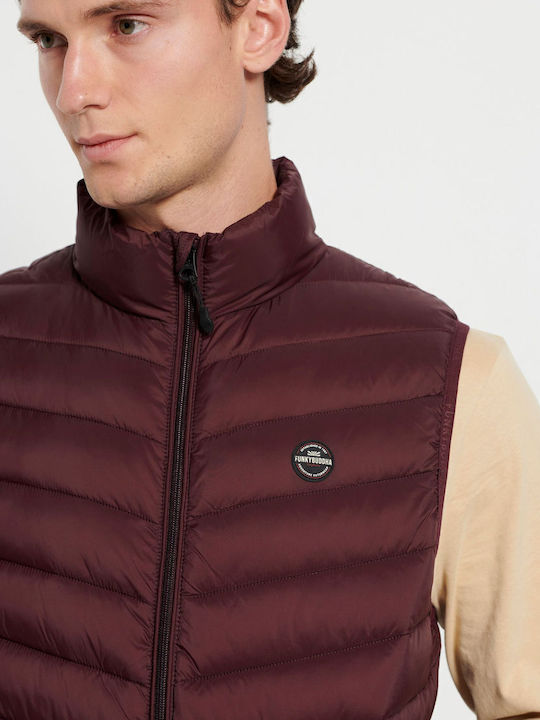 Sleeveless Jacket Puffer Deep red