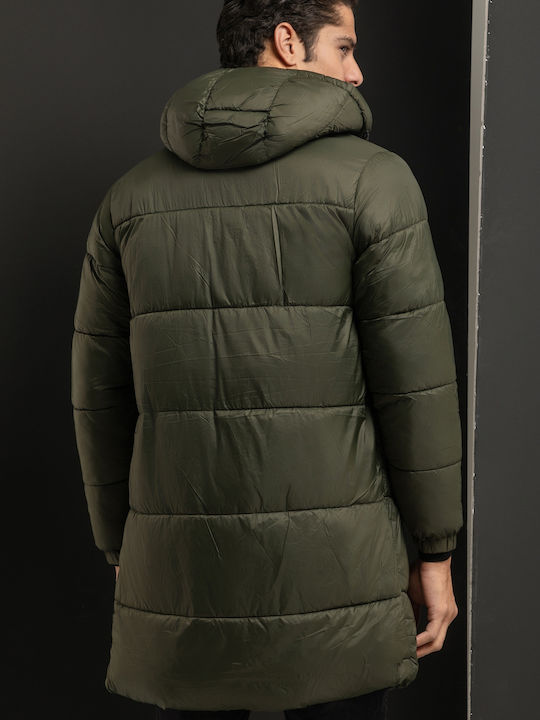 Projekt Produkt Herren Winter Jacke Lässig Khaki