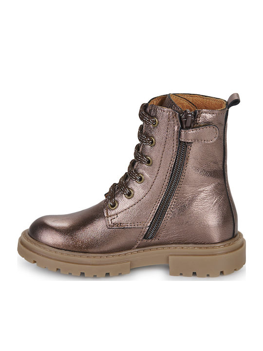 Kids Boots with Zipper Gold