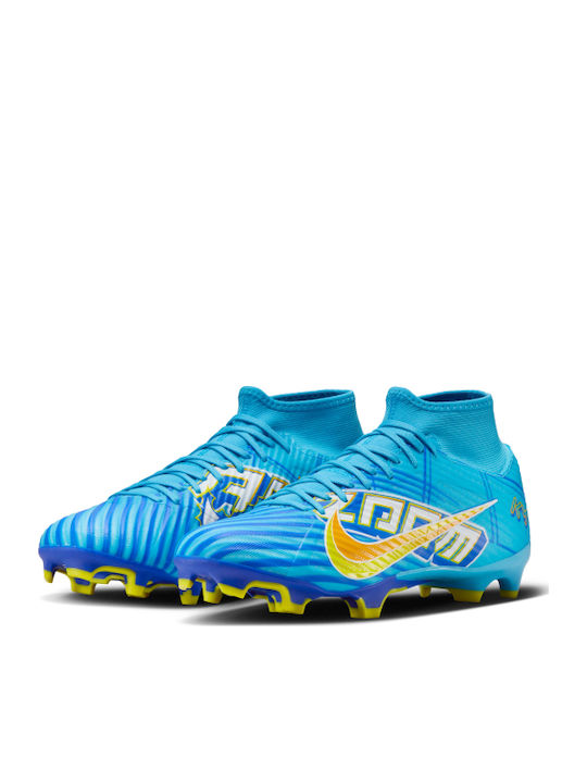 Nike Mercurial SuperFly 9 Academy Kylian Mbappé Football Shoes with Cleats Baltic Blue / White