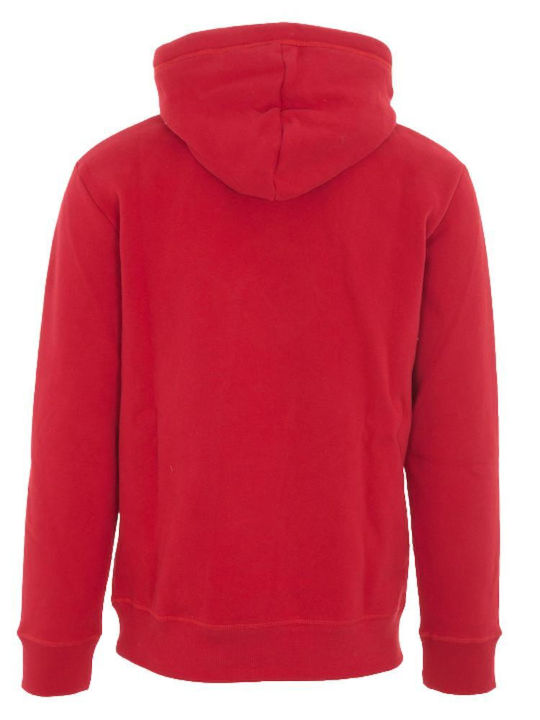 Superdry Herren Sweatshirt mit Kapuze und Taschen Rot