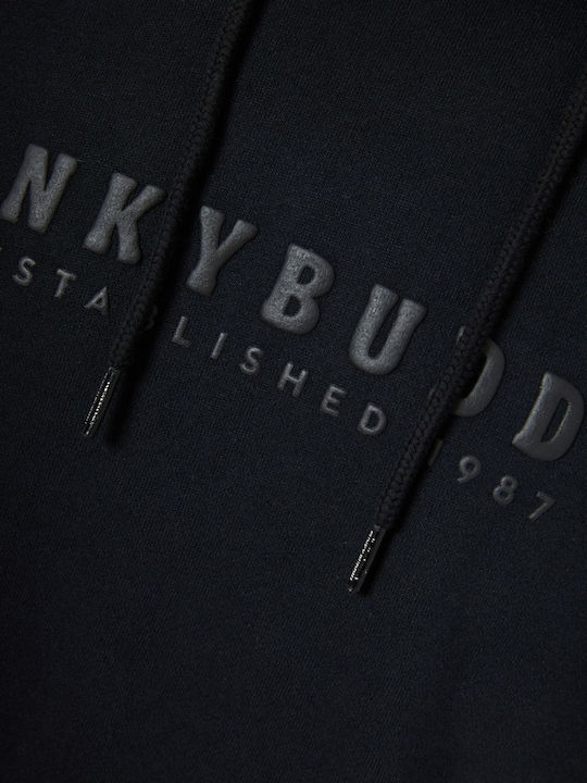 Funky Buddha Herren Sweatshirt mit Kapuze Schwarz