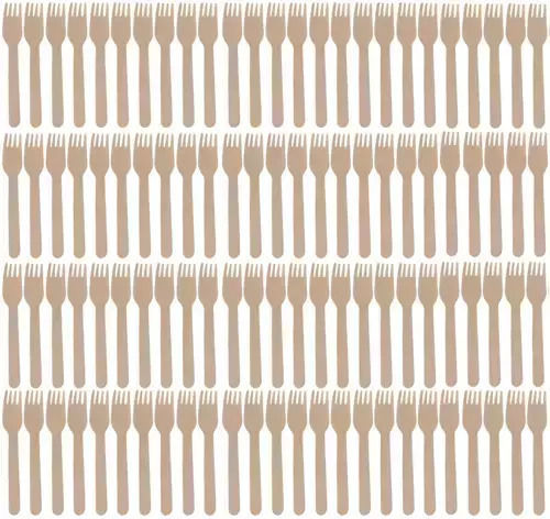 Ruhhy Biodegradable Fork Disposable Wooden 100pcs