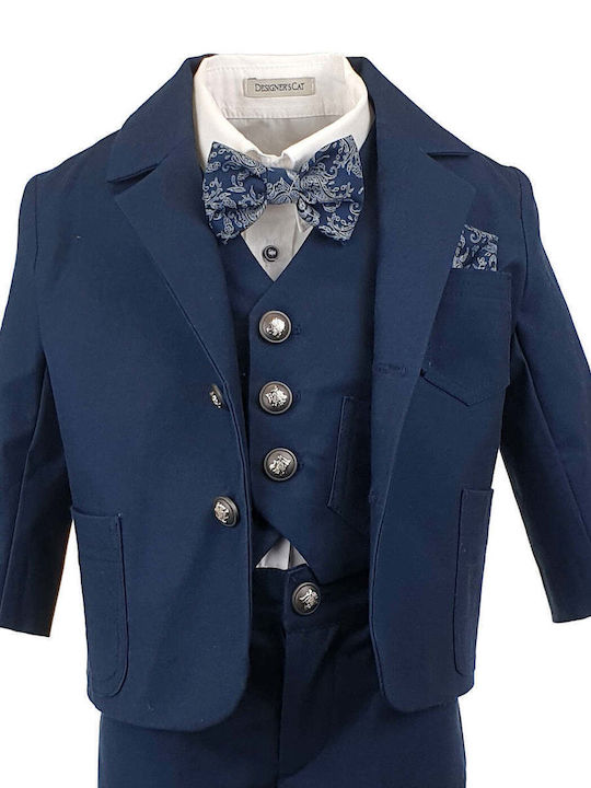 Designer's Cat Βαπτιστικό Κοστούμι Navy Μπλε 7τμχ