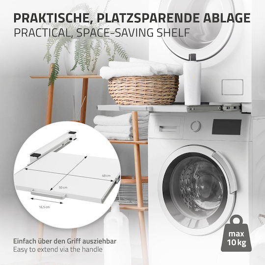 ML-Design 490007338 Ρυθμιζόμενο Συνδετικό Πλυντηρίου/Στεγνωτηρίου από Μέταλλο 60x60εκ.