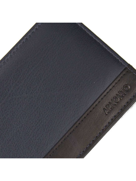 Δερμάτινο Ανδρικό Πορτοφόλι Καρτών με RFID Μπλε