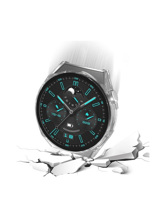 2 1 Cadru Carcasă de Plastic în culoarea Transparent pentru Huawei Watch GT 3 Pro 46mm - Ceas Huawei GT 3 Pro 46mm