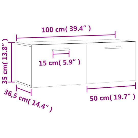 vidaXL Cabinet de baie L100xA36.5xÎ35cm Sonoma