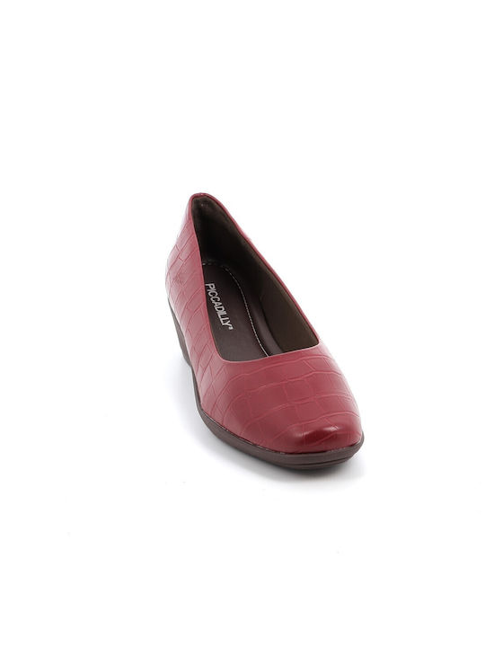 Piccadilly Burgundy Heels with Strap