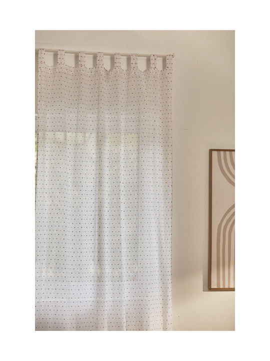 Calma House Κουρτίνα με Τιράντες Plumeti Plumeti Multicolour 140x280εκ.
