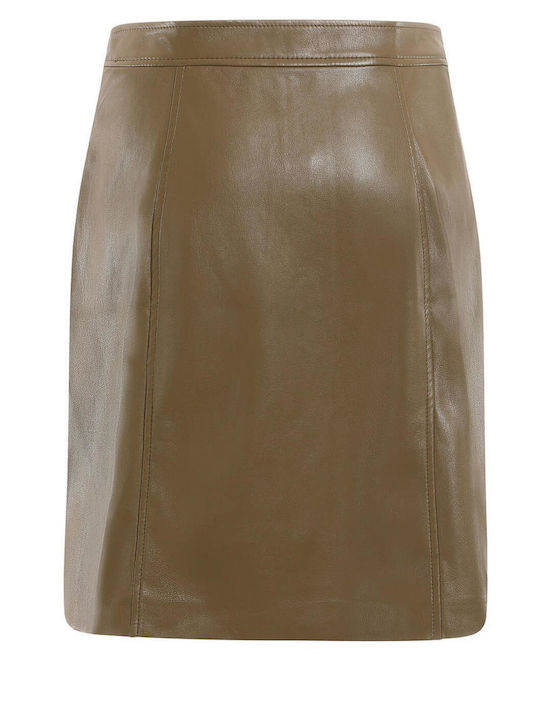 Guess Leather Mini Skirt in Green color