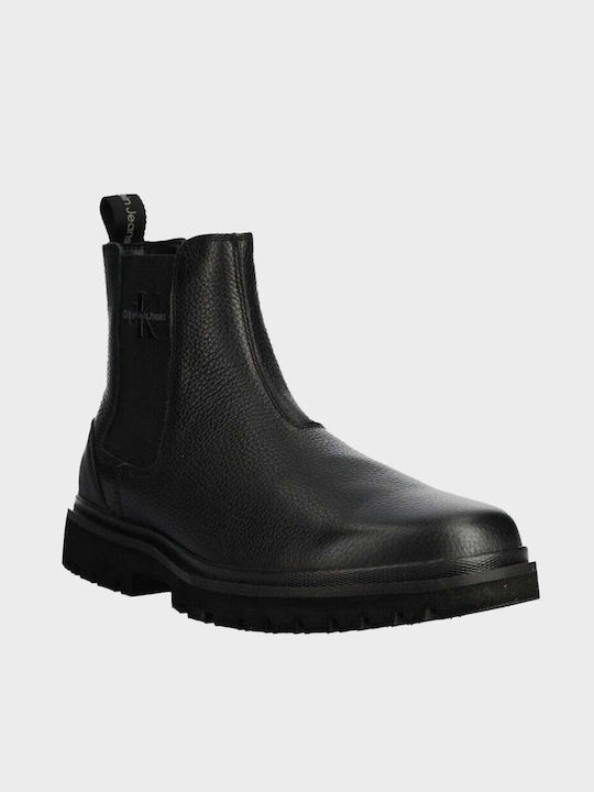 Calvin Klein Men's Leather Boots Black