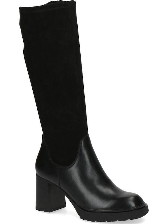Leder Damenstiefel Schwarz