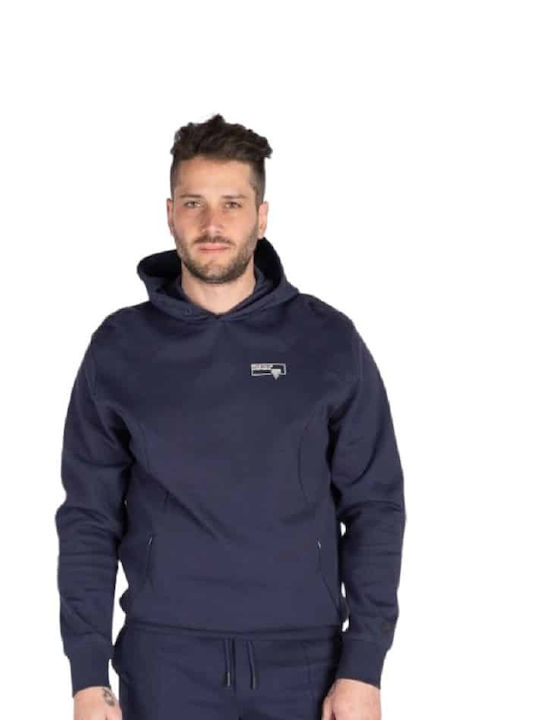 Frank Tailor Men's Sweatshirt with Hood & Pockets Blue