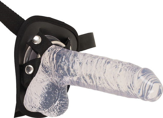 Crystal Clear Gurtzeug mit Dildo in Transparent Farbe