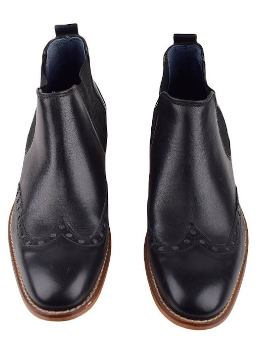 COXX BOTTOM BOOTS Chelsea Boots elasticated sides for easy fitting perforated pattern 162CXSH0DUBLIN600020.BLACK