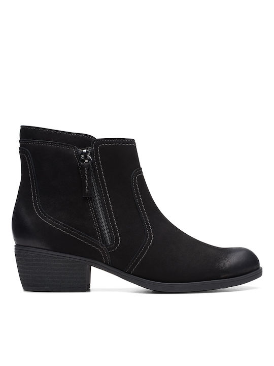 Clarks Leder Damen Chelsea Stiefeletten Schwarz