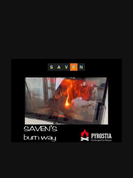 Saven Energy Eco Ενεργειακό Τζάκι Ξύλου 17kW Δεξιά Γωνία με Ανοιγόμενες Πόρτες Κλειστού Δοχείου Λευκό
