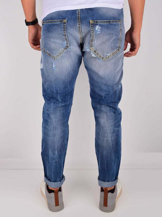 FRANKIE MORELLO BLUGI FRANKIE MORELLO BLUGI BLUGI 100%BAMBAKI ME WEAR FRONT & BACK SLIM FIT FMP15257PAJK.BLUE DENIM