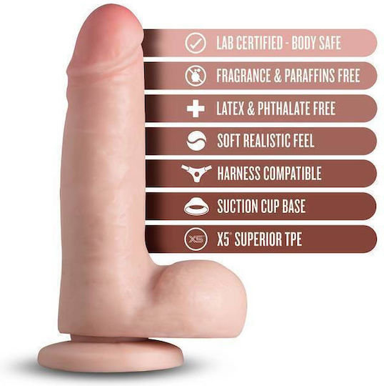 Blush Loverboy The K Pop Star Ρεαλιστικό Dildo με Όρχεις και Βεντούζα Vanilla 18cm