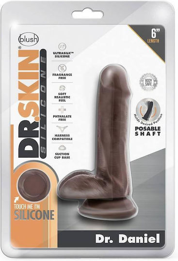 Blush Dr. Skin Dr. Daniel Glass Dildo with Balls and Suction Cup Chocolate 15cm