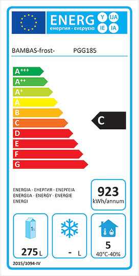 Bambas Frost Edelstahl Kühltisch 510Es mit 3 Glas Türen und Kühlaggregat 0/+10°C L185xB70xH85cm PGG 185