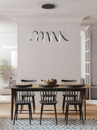Atman Leggenda Malaga Hängelampe Schwarz 62cm.