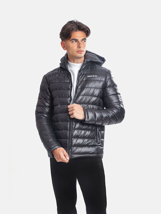 Paco & Co Herren Winter Jacke Puffer Schwarz