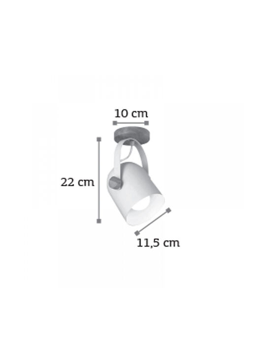 Inlight 61331 Μονό Σποτ με Ντουί E27 σε Μαύρο Χρώμα
