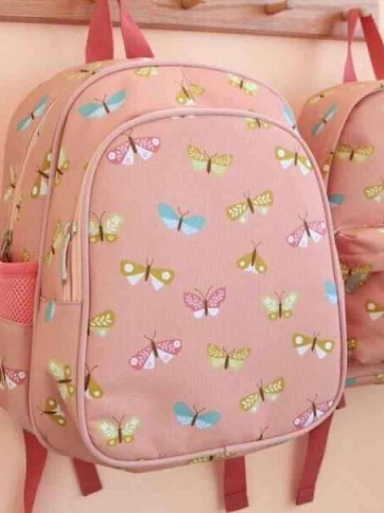 A Little Lovely Company School Bag Backpack Kindergarten Multicolour with Water Bottle Holder
