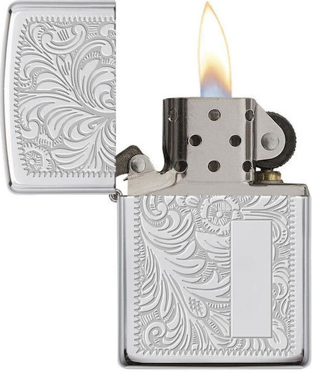 Zippo Venetian Winddichtes Feuerzeug Flamme Silber
